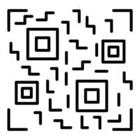 ícone de linha de código qr vetor