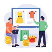 compras venda plano ilustrações vetor