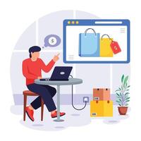 cyber Segunda-feira plano ilustrações vetor