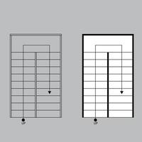 topo Visão escadas ícone para casa plano Projeto. esboço escada ícone. esboço escada ícone vetor