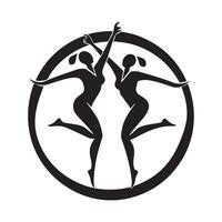 Vektor estocar dança clube logotipo modelos ginástica aeróbico vetor