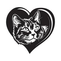 gato amante coração estoque Projeto ilustração isolado em branco fundo vetor