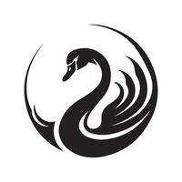 cisne círculo logotipo Projeto conceito modelo arte isolado em branco vetor