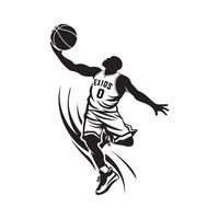 moderno basquetebol esporte silhueta logotipo modelo Projeto imagem vetor
