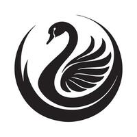 cisne círculo logotipo Projeto conceito modelo arte isolado em branco vetor