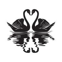 dois cisnes símbolo do amar. ilustração estoque imagem vetor