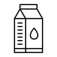 ícone de linha de embalagem de leite vetor