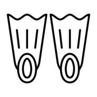 ícone de linha de barbatanas vetor