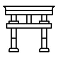 ícone de linha de portão torii vetor