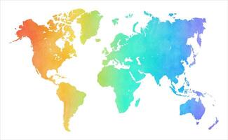 colorida aguarela mundo mapa vetor
