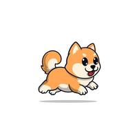 fofa Shiba inu cachorro corrida desenho animado vetor