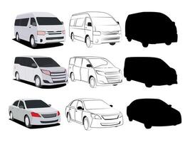 carros do diferente tipos do ilustrações conjunto lado Visão do micro, mini micro, sedan vetor