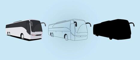 carros do diferente tipos do ilustrações conjunto lado Visão do a ônibus vetor