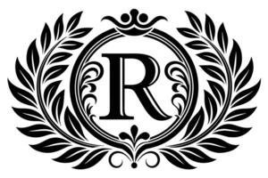 folha carta r logotipo ícone modelo Projeto vetor