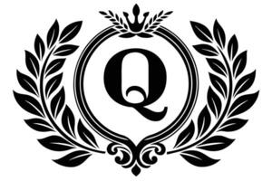 folha carta q logotipo ícone modelo Projeto vetor