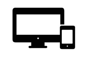 simples ilustração computador portátil e Móvel telefone vetor
