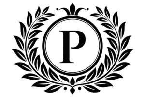 folha carta p logotipo ícone modelo Projeto vetor