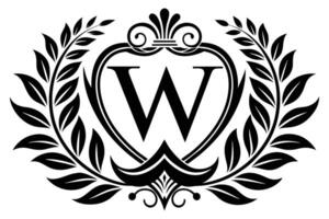 folha carta W logotipo ícone modelo Projeto vetor