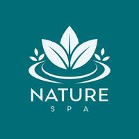 logotipo natureza spa, balé, relaxar, ioga com folha e água para seu comunidade vetor