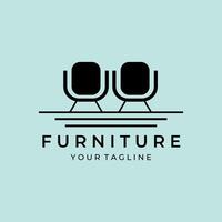 mobília sofá logotipo projetos. luxo universal interior Projeto logótipo símbolo. vetor