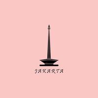 monas Jacarta vintage retro minimalista logotipo ilustração Projeto vetor