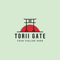 torii portão logotipo japonês cultura símbolo mínimo ilustração Projeto vetor