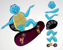 ilustração do tartaruga isolado em branco fundo. fofa desenho animado personagem tartaruga vetor