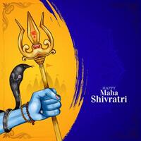 feliz maha Shivratri tradicional indiano senhor shiva adoração festival cartão vetor