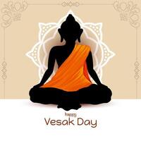 feliz vesak dia ou Mahavir Jayanti fundo com senhor Buda vetor