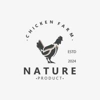 frango Fazenda logotipo projeto, animal ícone para mantimentos, açougueiro comprar, agricultor mercado gado modelo vetor