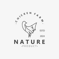 frango Fazenda logotipo projeto, animal ícone para mantimentos, açougueiro comprar, agricultor mercado gado modelo vetor