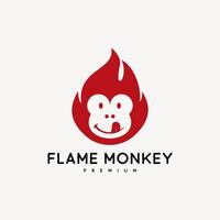 chama macaco fogo logotipo ícone ilustração vetor