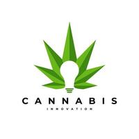 cannabis inovação luz lâmpada maconha remédio logotipo ícone ilustração vetor