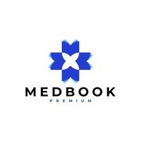 médico livro cuidados de saúde logotipo ícone ilustração vetor