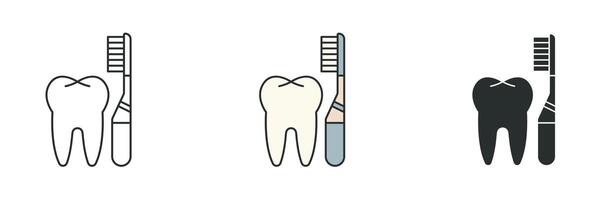 escova de dente ícone. médico ou cuidados de saúde tema símbolo ilustração isolado em branco fundo vetor