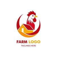 logotipo da fazenda de frango vetor