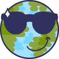 planeta emoji usando óculos escuros e sorrindo vetor