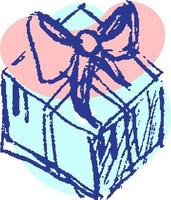caixa de presente de natal decorada com fita e arco vetor