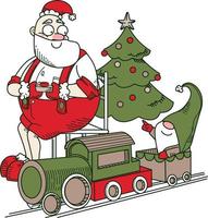 Papai Noel e o trem vetor