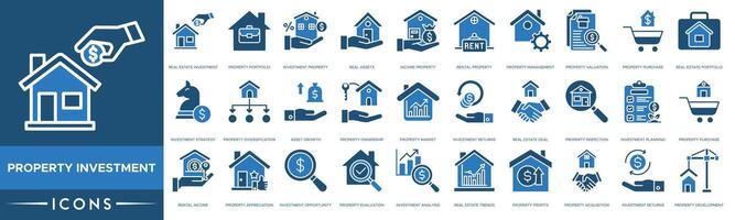 propriedade investimento ícone. real Estado investimento, portfólio, investimento propriedade, real ativos, renda, aluguel propriedade, propriedade gerenciamento, avaliação, comprar, real Estado vetor