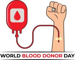 mundo sangue doador dia, desenho animado ilustração vetor