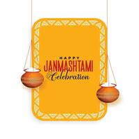 hindu janmashtami festival celebração cumprimento Projeto vetor