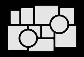 fotos ou colagem de molduras de fotos. layout de grade de página de quadrinhos molduras abstratas e modelo de parede de fotos digitais vetor