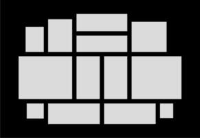 fotos ou colagem de molduras de fotos. layout de grade de página de quadrinhos molduras abstratas e modelo de parede de fotos digitais vetor