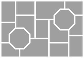 fotos ou colagem de molduras de fotos. layout de grade de página de quadrinhos molduras abstratas e modelo de parede de fotos digitais vetor