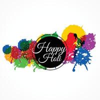 feliz holi com colorida respingo vetor