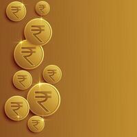 indiano rupia moedas fundo com texto espaço vetor