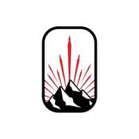 montanha aventura crachá logotipo gráfico ilustração em fundo vetor