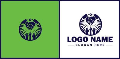 aperto de mão logotipo ícone para o negócio marca aplicativo ícone acordo pessoas amizade parceria cooperação vetor