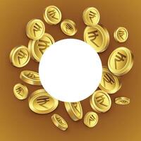 indiano rupia dourado moedas fundo vetor